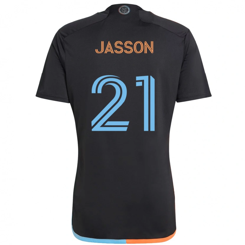 Danxen Femme Maillot Andres Jasson #21 Noir Bleu Orange Tenues Extérieur 2025/26 T-Shirt