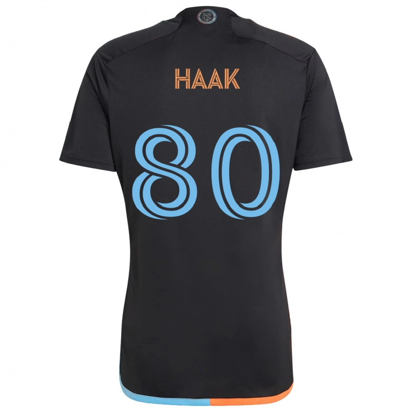 Danxen Femme Maillot Justin Haak #80 Noir Bleu Orange Tenues Extérieur 2025/26 T-Shirt
