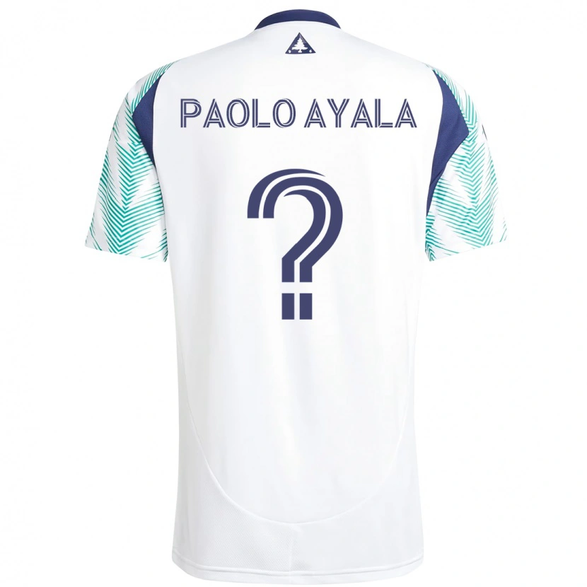 Danxen Femme Maillot Paolo Ayala #0 Blanc Bleu Tenues Extérieur 2025/26 T-Shirt