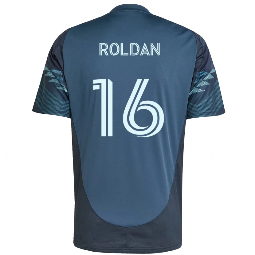 Danxen Femme Maillot Álex Roldán #16 Vert Blanc Tenues Extérieur 2025/26 T-Shirt