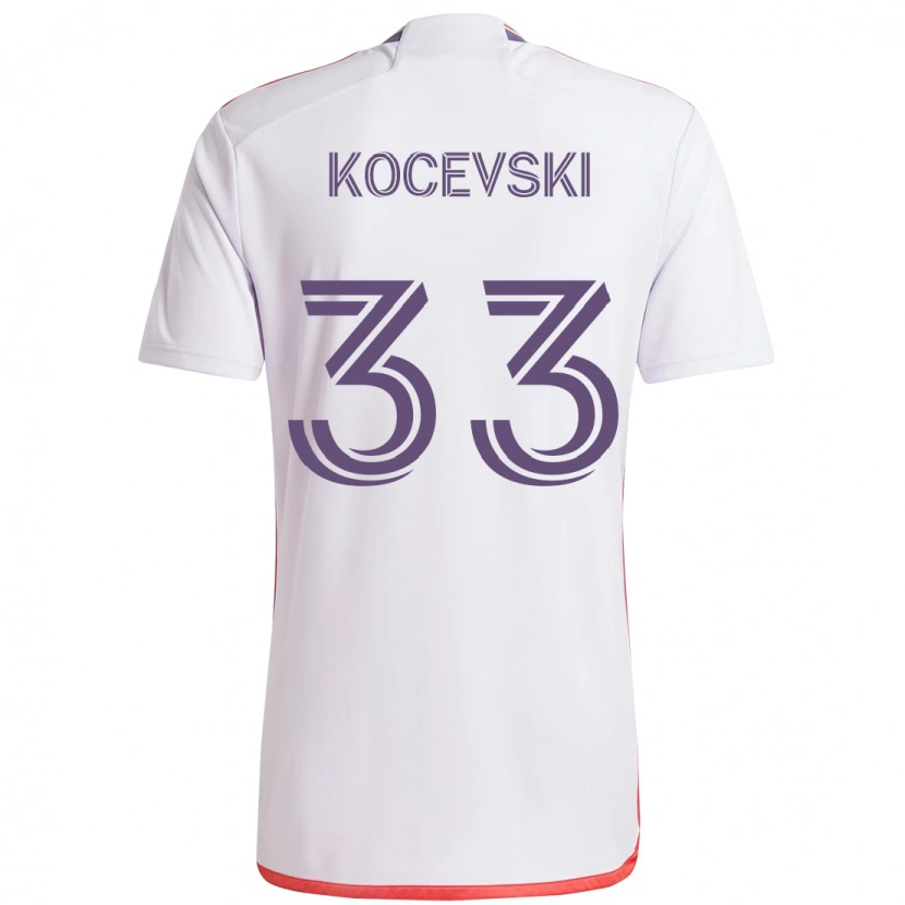 Danxen Femme Maillot Jeorgio Kocevski #33 Blanc Violet Tenues Extérieur 2025/26 T-Shirt