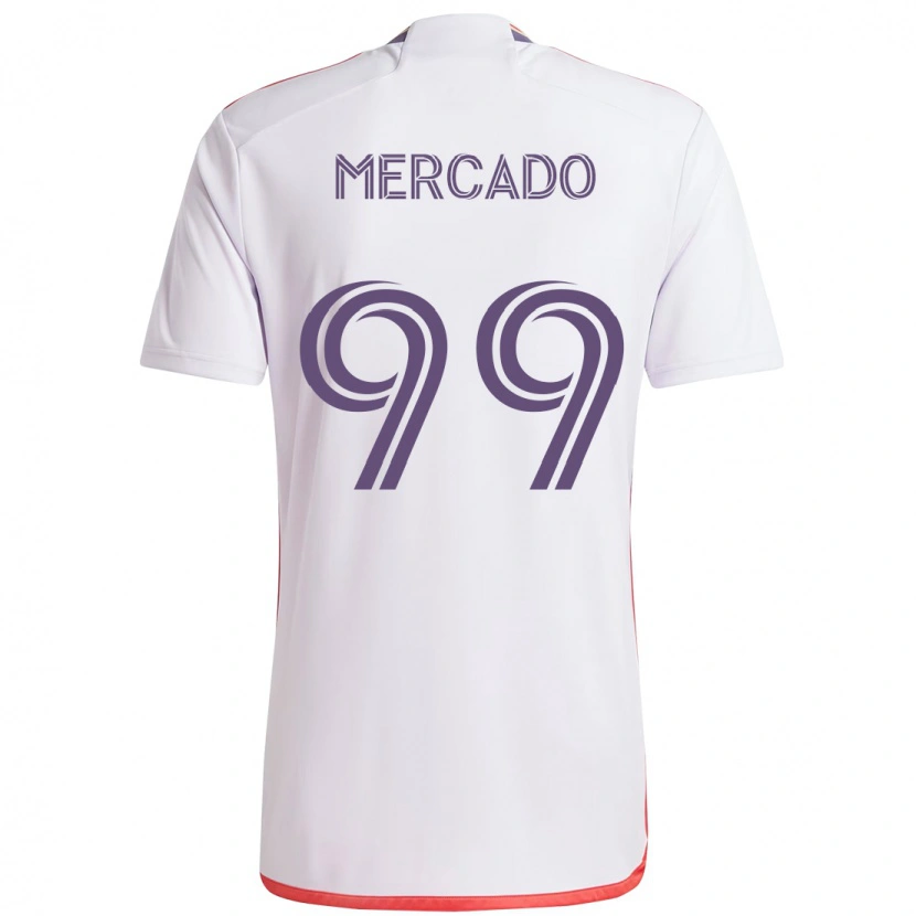 Danxen Femme Maillot Carlos Mercado #99 Blanc Violet Tenues Extérieur 2025/26 T-Shirt