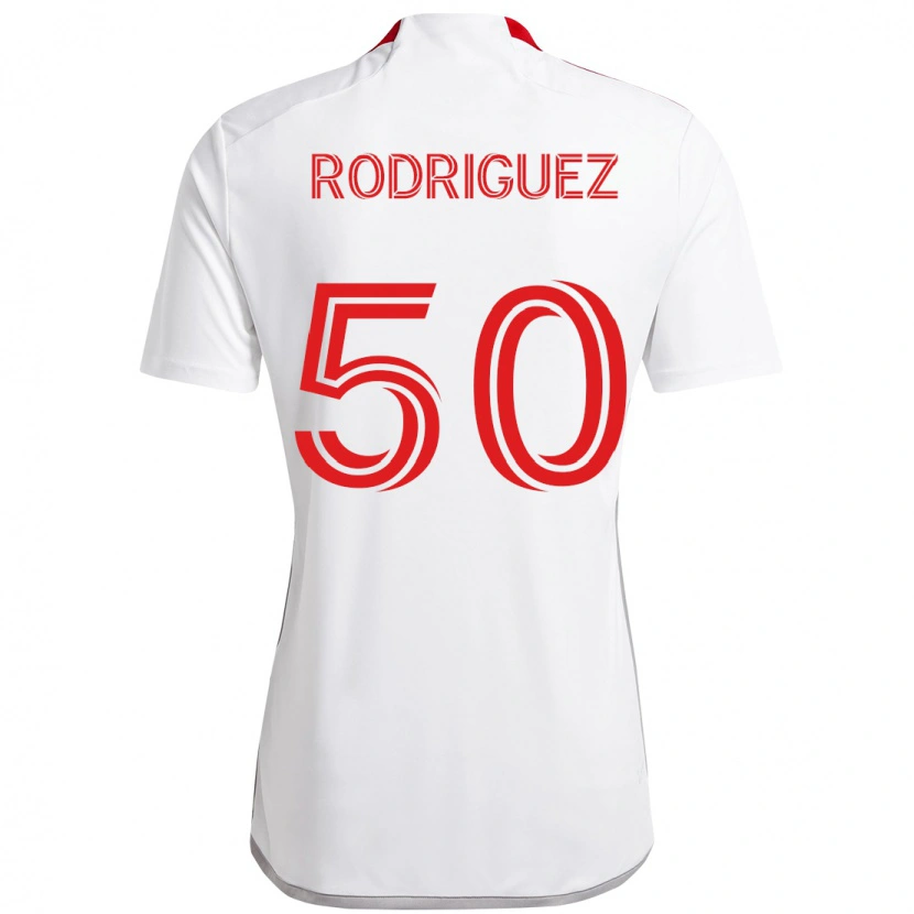 Danxen Femme Maillot Abraham Rodriguez #50 Rouge Blanc Tenues Extérieur 2025/26 T-Shirt
