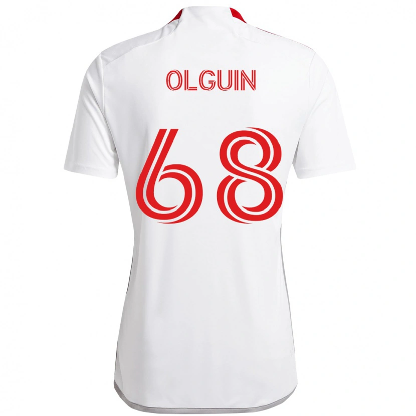Danxen Femme Maillot Lucas Olguin #68 Rouge Blanc Tenues Extérieur 2025/26 T-Shirt