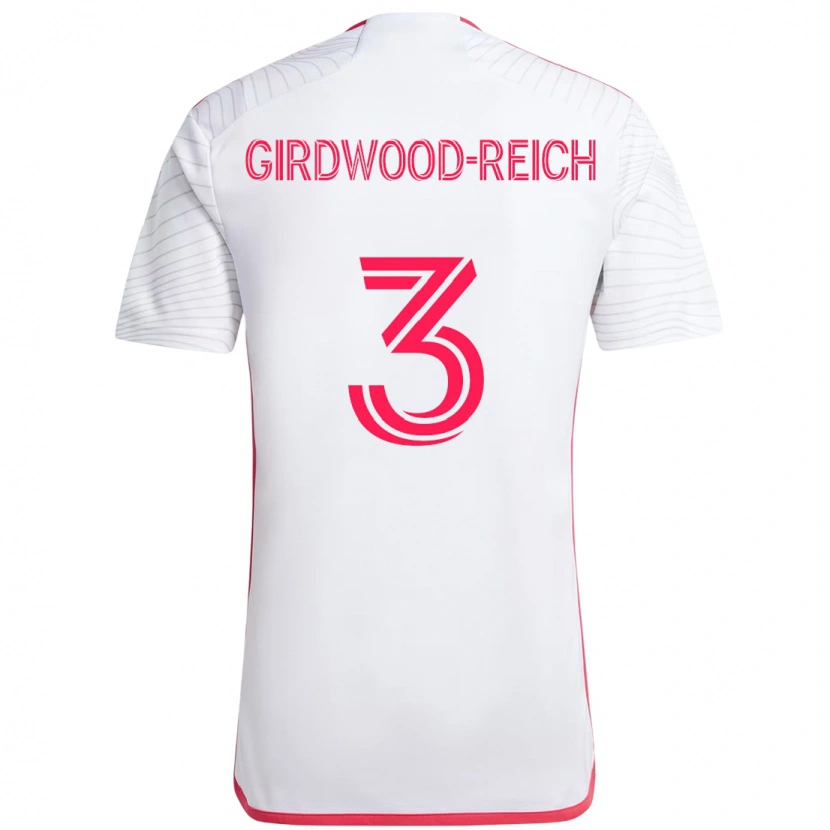 Danxen Femme Maillot Jake Girdwood-Reich #3 Blanc Magenta Tenues Extérieur 2025/26 T-Shirt