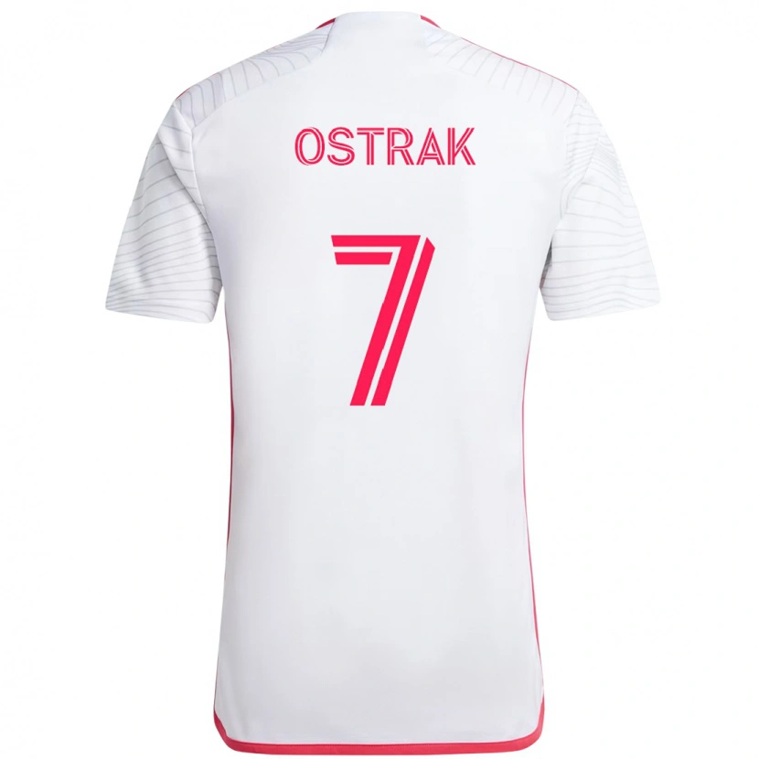 Danxen Femme Maillot Tomas Ostrak #7 Blanc Magenta Tenues Extérieur 2025/26 T-Shirt