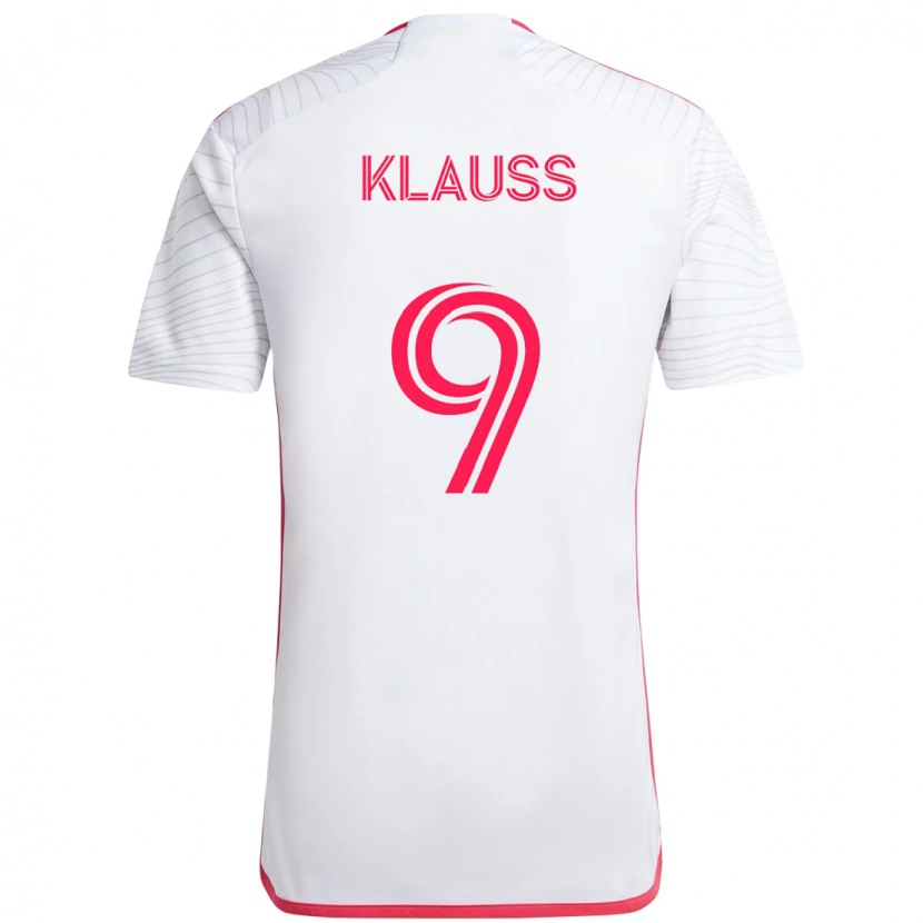 Danxen Femme Maillot João Klauss #9 Blanc Magenta Tenues Extérieur 2025/26 T-Shirt