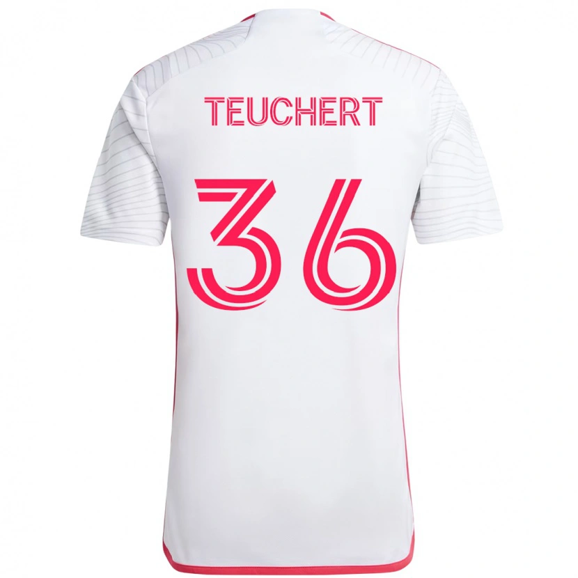 Danxen Femme Maillot Cedric Teuchert #36 Blanc Magenta Tenues Extérieur 2025/26 T-Shirt