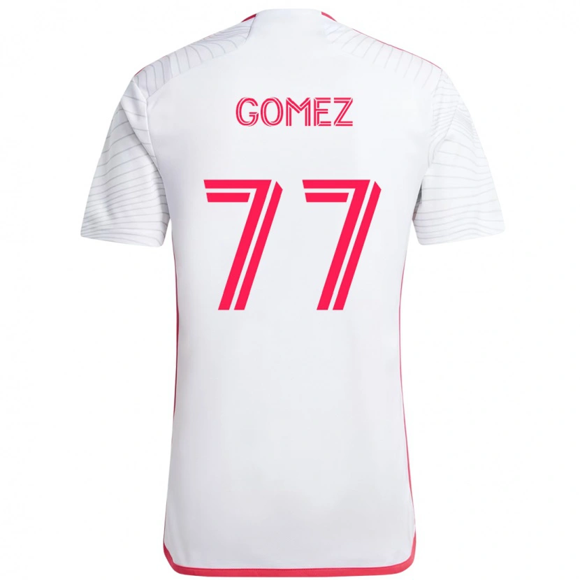 Danxen Femme Maillot Sam Gomez #77 Blanc Magenta Tenues Extérieur 2025/26 T-Shirt