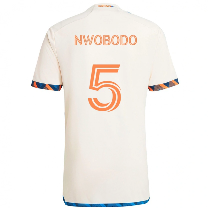 Danxen Femme Maillot Obinna Nwobodo #5 Bleu Foncé Orange Tenues Extérieur 2025/26 T-Shirt