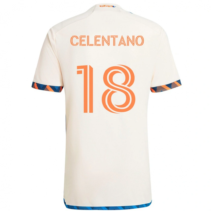 Danxen Femme Maillot Roman Celentano #18 Bleu Foncé Orange Tenues Extérieur 2025/26 T-Shirt