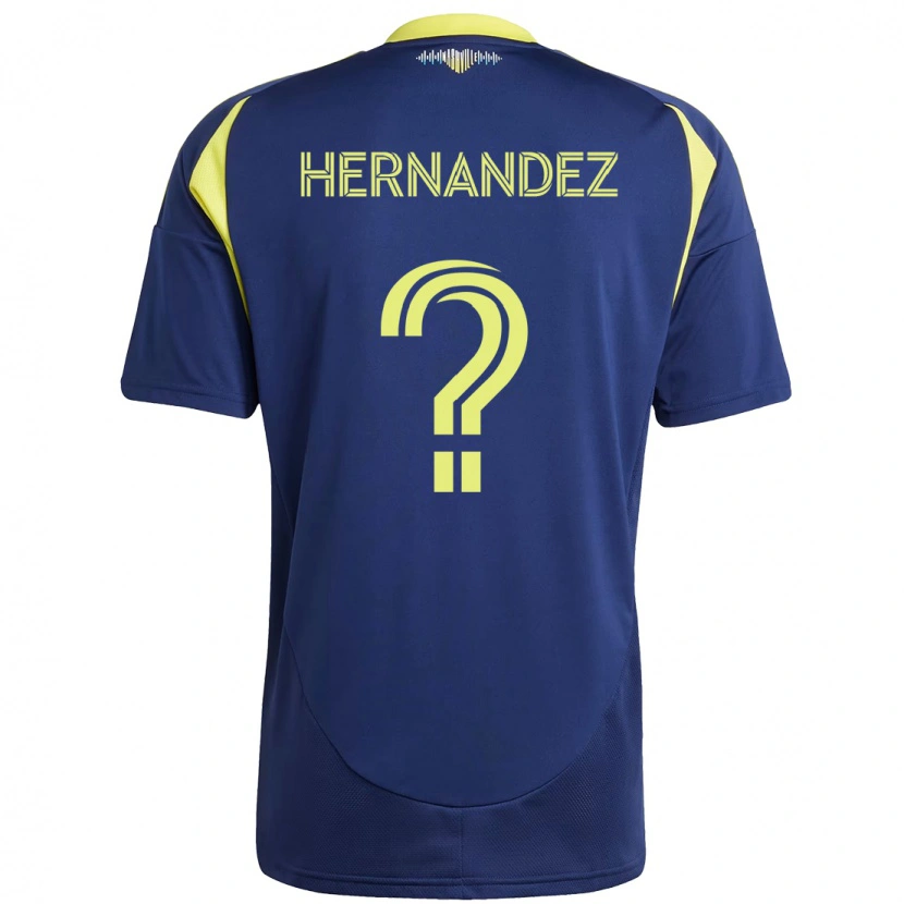 Danxen Femme Maillot Jonathan Hernández #0 Bleu Marine Jaune Tenues Extérieur 2025/26 T-Shirt