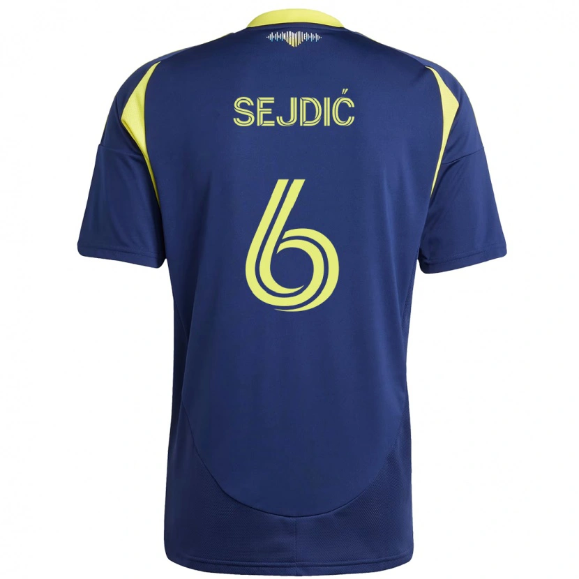 Danxen Femme Maillot Amar Sejdić #6 Bleu Marine Jaune Tenues Extérieur 2025/26 T-Shirt
