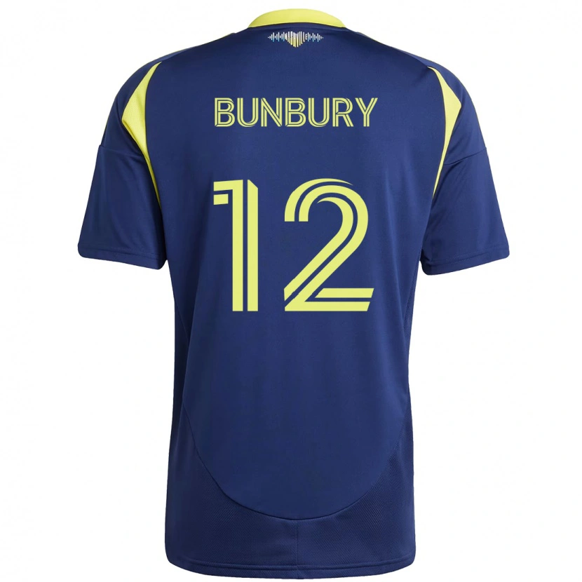 Danxen Femme Maillot Teal Bunbury #12 Bleu Marine Jaune Tenues Extérieur 2025/26 T-Shirt
