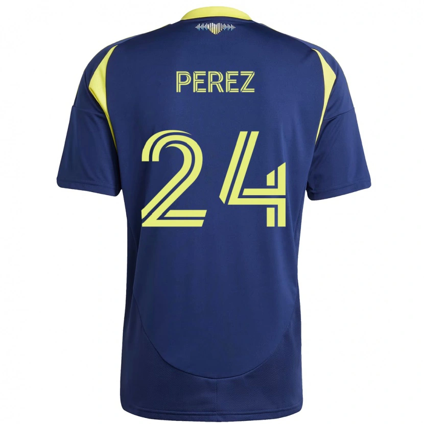 Danxen Femme Maillot Jonathan Pérez #24 Bleu Marine Jaune Tenues Extérieur 2025/26 T-Shirt