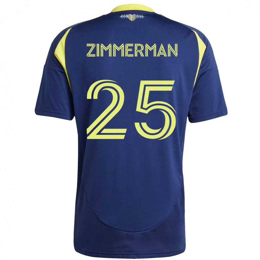 Danxen Femme Maillot Walker Zimmerman #25 Bleu Marine Jaune Tenues Extérieur 2025/26 T-Shirt
