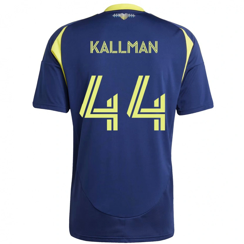 Danxen Femme Maillot Brent Kallman #44 Bleu Marine Jaune Tenues Extérieur 2025/26 T-Shirt