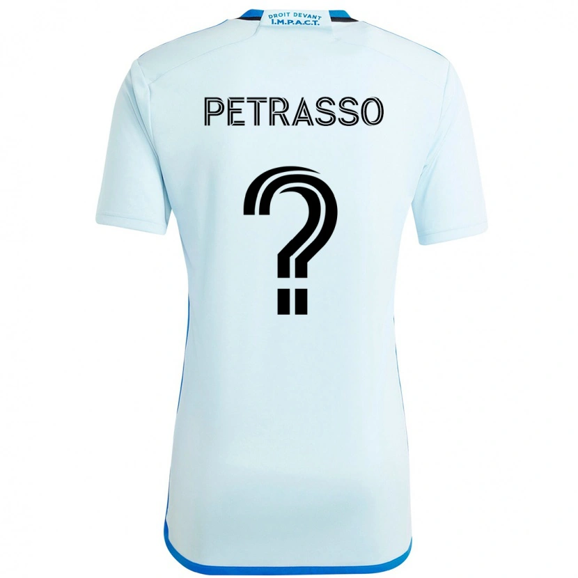 Danxen Femme Maillot Luca Petrasso #0 Bleu Ciel Bleu Foncé Tenues Extérieur 2025/26 T-Shirt