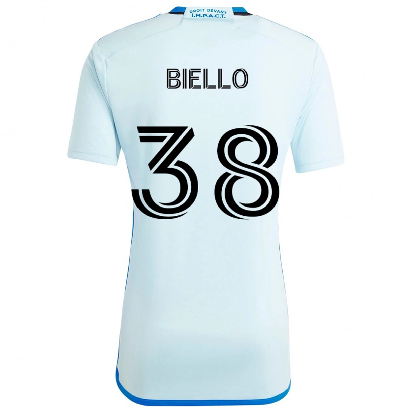 Danxen Femme Maillot Alessandro Biello #38 Bleu Ciel Bleu Foncé Tenues Extérieur 2025/26 T-Shirt