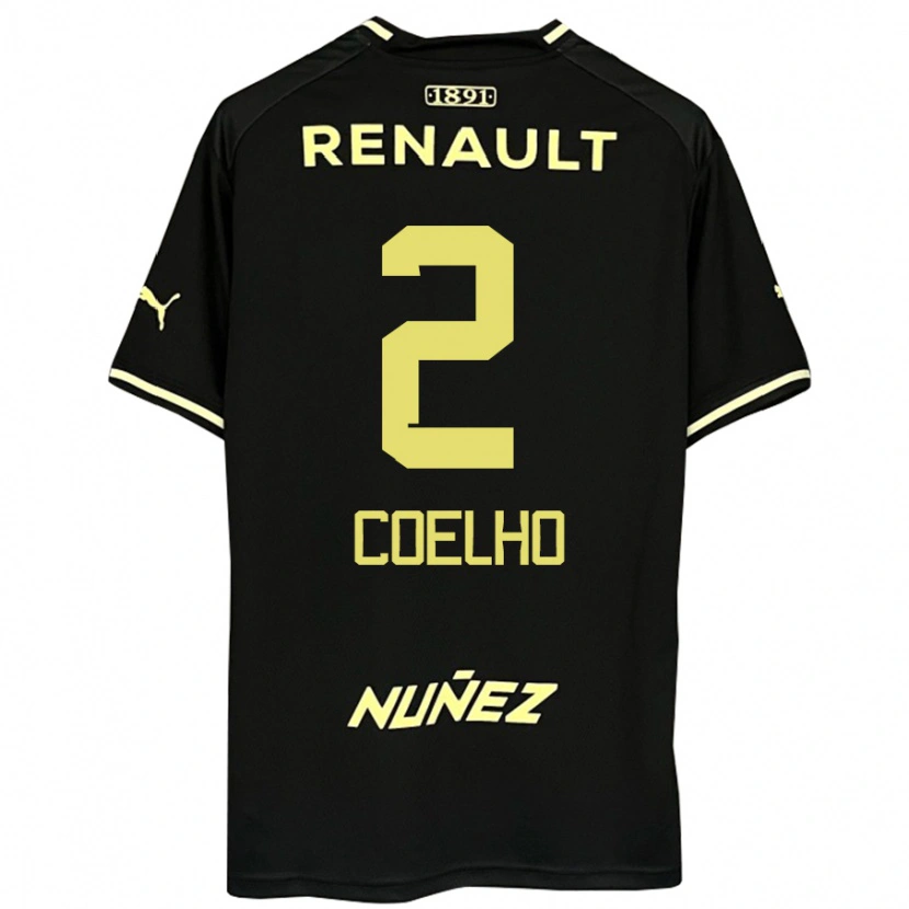 Danxen Femme Maillot Léo Coelho #2 Noir Jaune Tenues Extérieur 2025/26 T-Shirt