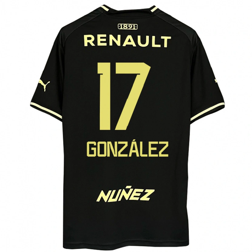 Danxen Femme Maillot Luciano González #17 Noir Jaune Tenues Extérieur 2025/26 T-Shirt