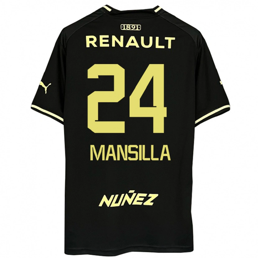Danxen Femme Maillot Brian Mansilla #24 Noir Jaune Tenues Extérieur 2025/26 T-Shirt