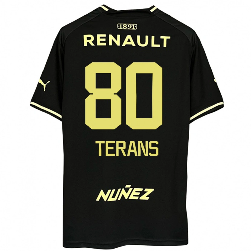Danxen Femme Maillot David Terans #80 Noir Jaune Tenues Extérieur 2025/26 T-Shirt