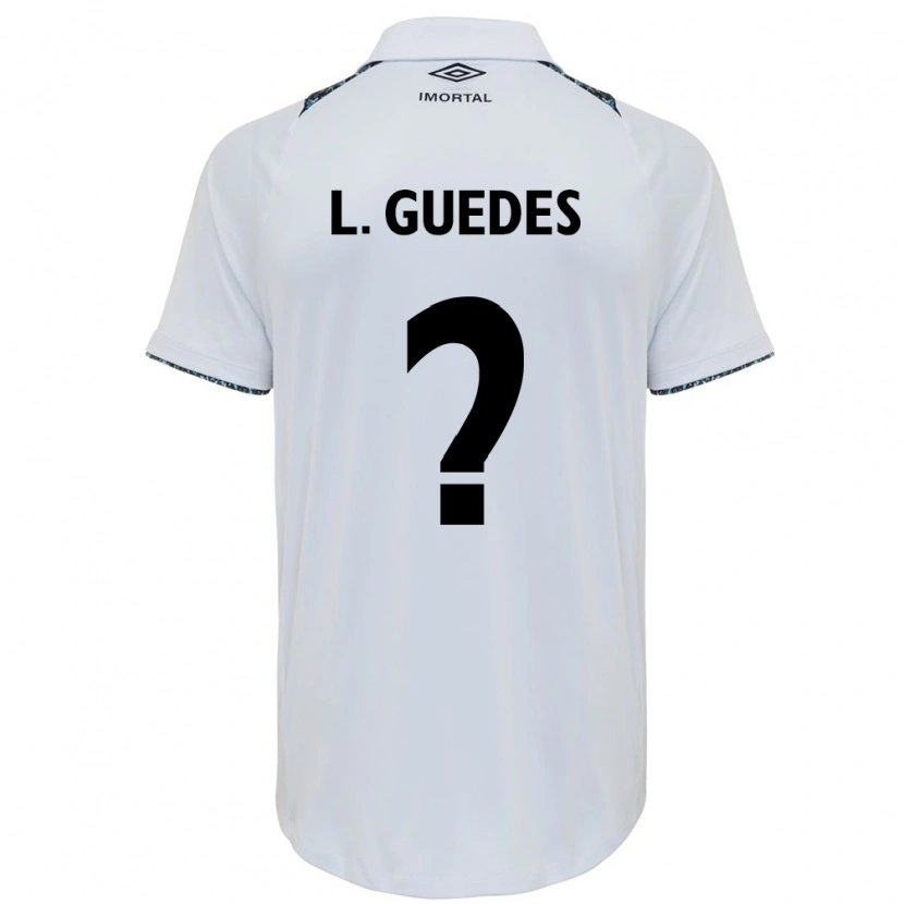 Danxen Femme Maillot Luis Guedes #0 Blanc Bleu Tenues Extérieur 2025/26 T-Shirt