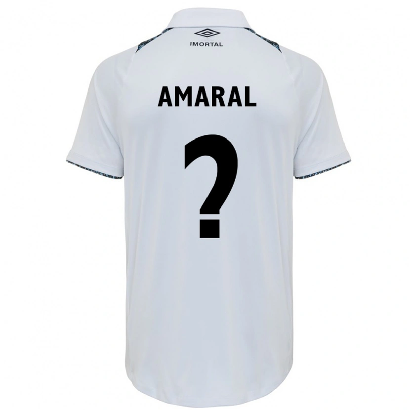 Danxen Femme Maillot Lucas Amaral #0 Blanc Bleu Tenues Extérieur 2025/26 T-Shirt