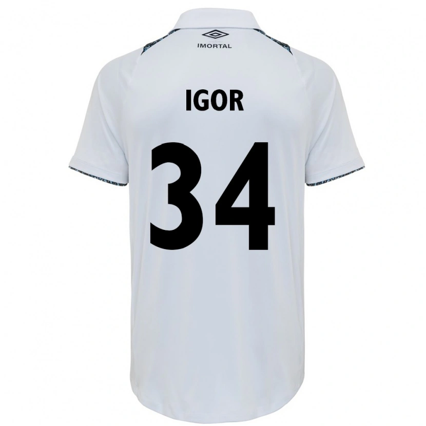 Danxen Femme Maillot Igor Serrote #34 Blanc Bleu Tenues Extérieur 2025/26 T-Shirt