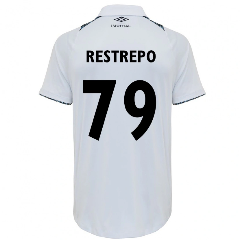 Danxen Femme Maillot Kelly Restrepo #79 Blanc Bleu Tenues Extérieur 2025/26 T-Shirt