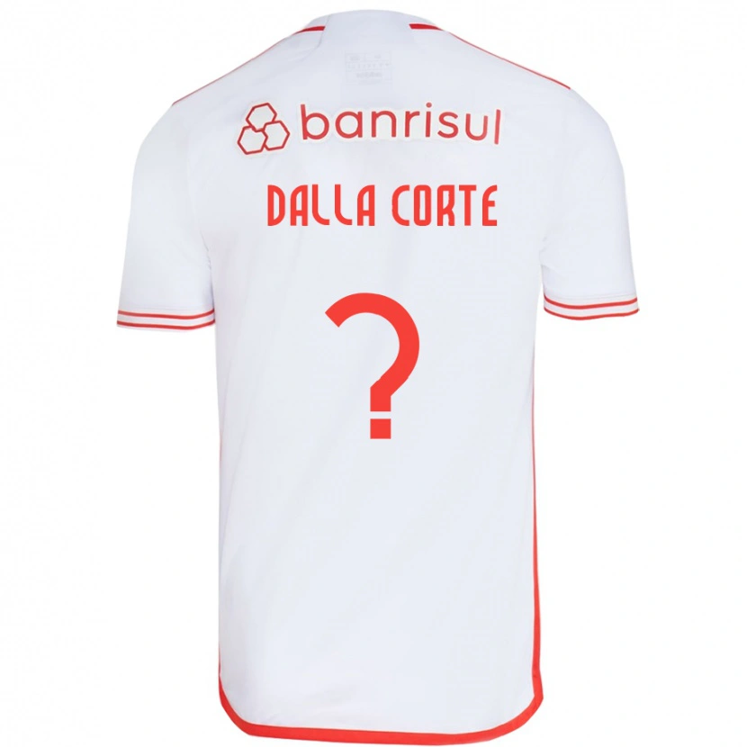 Danxen Femme Maillot João Dalla Corte #0 Blanc Rouge Tenues Extérieur 2025/26 T-Shirt