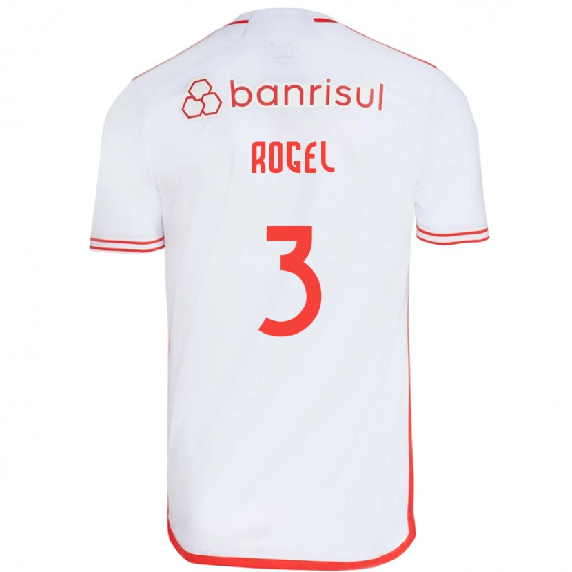 Danxen Femme Maillot Agustín Rogel #3 Rouge Blanc Tenues Extérieur 2025/26 T-Shirt