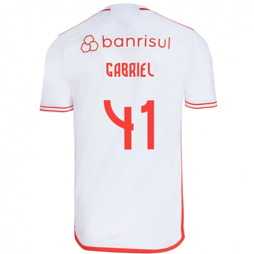 Danxen Femme Maillot Victor Gabriel #41 Blanc Rouge Tenues Extérieur 2025/26 T-Shirt