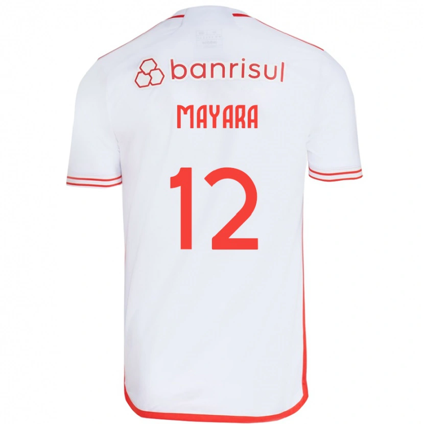 Danxen Femme Maillot Mayara #12 Blanc Rouge Tenues Extérieur 2025/26 T-Shirt