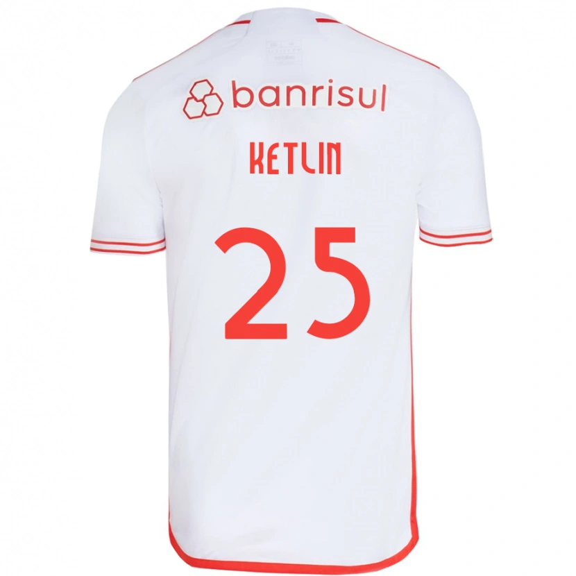 Danxen Femme Maillot Ketlin #25 Blanc Rouge Tenues Extérieur 2025/26 T-Shirt
