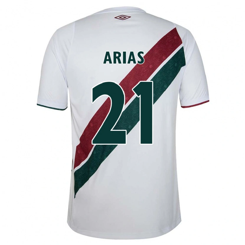 Danxen Femme Maillot Jhon Arias #21 Vert Bordeaux Blanc Tenues Extérieur 2025/26 T-Shirt