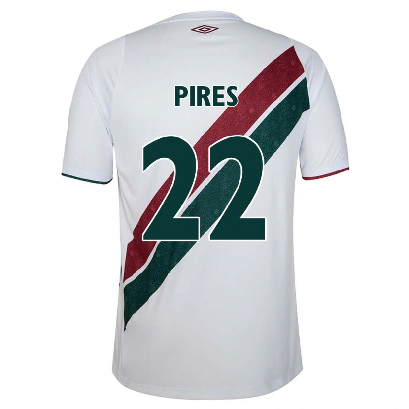 Danxen Femme Maillot Gabriel Pires #22 Vert Bordeaux Blanc Tenues Extérieur 2025/26 T-Shirt