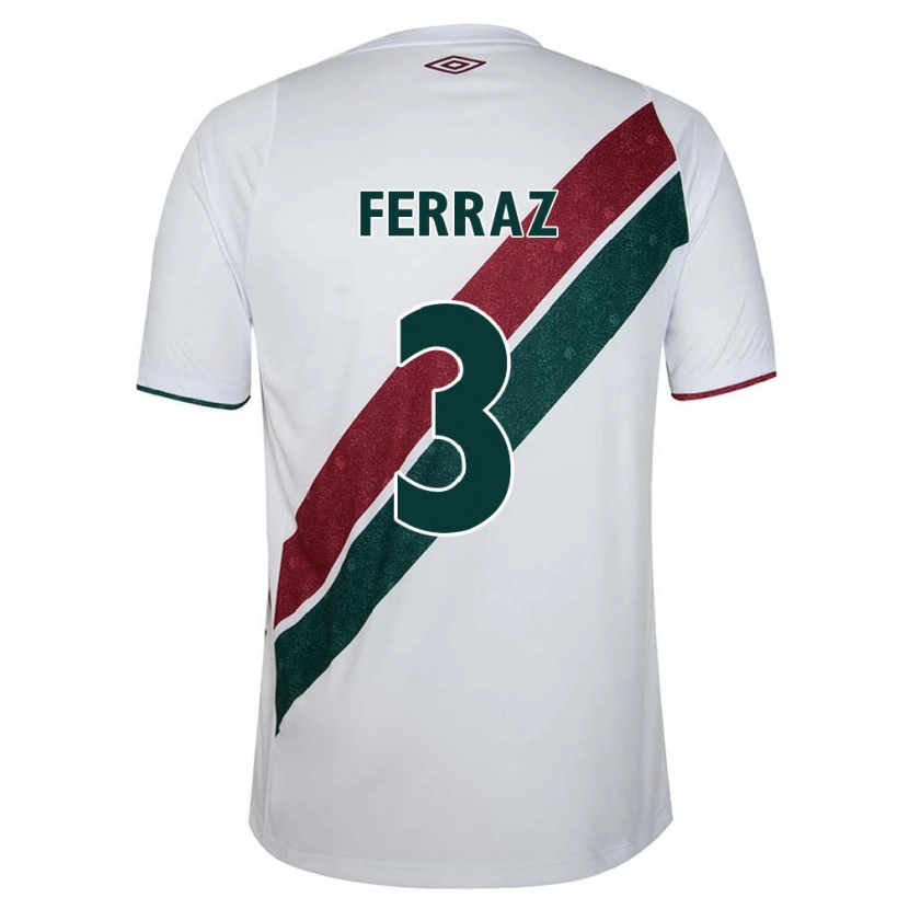 Danxen Femme Maillot Matheus Ferraz #3 Vert Bordeaux Blanc Tenues Extérieur 2025/26 T-Shirt