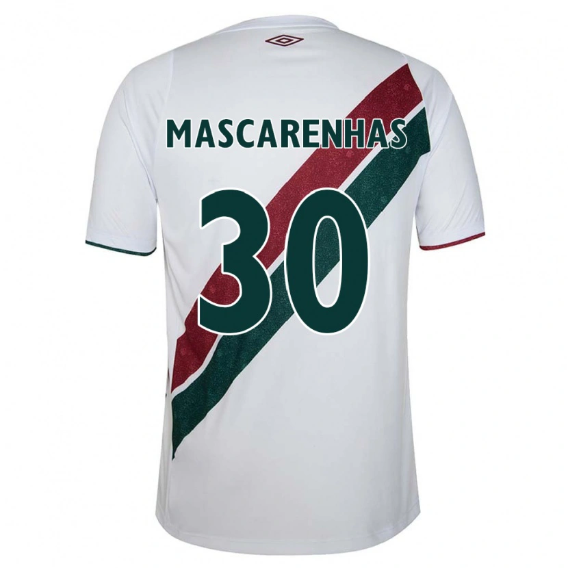 Danxen Femme Maillot Matheus Mascarenhas #30 Blanc Vert Bordeaux Tenues Extérieur 2025/26 T-Shirt