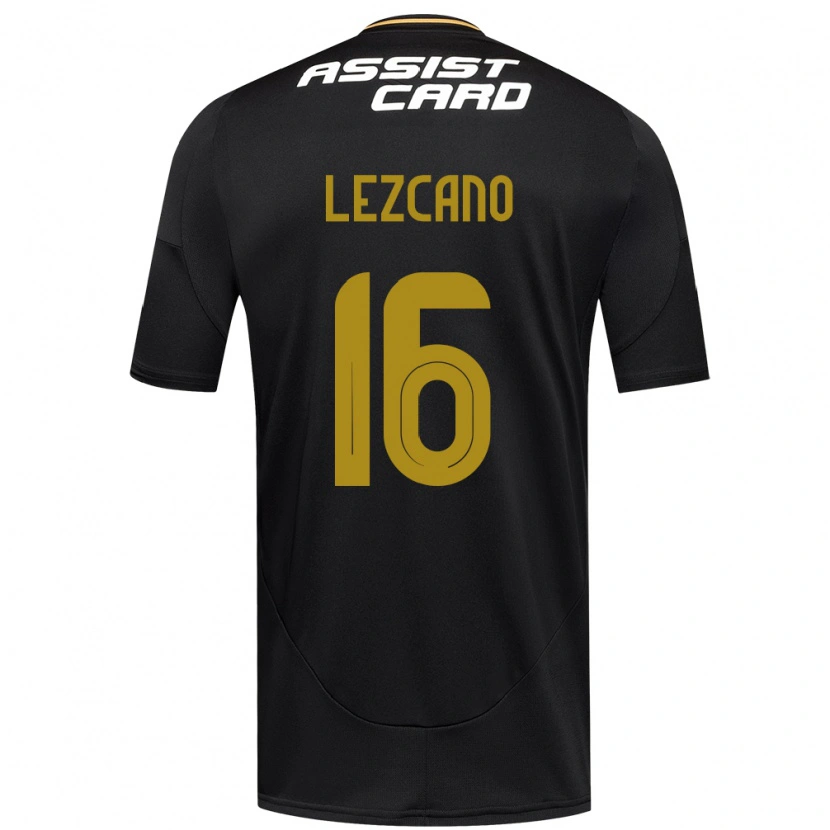 Danxen Femme Maillot Darío Lezcano #16 Noir Blanc Tenues Extérieur 2025/26 T-Shirt