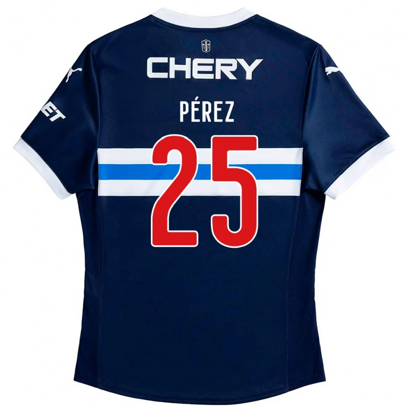 Danxen Femme Maillot Sebastián Pérez #25 Noir Bleu Tenues Extérieur 2025/26 T-Shirt