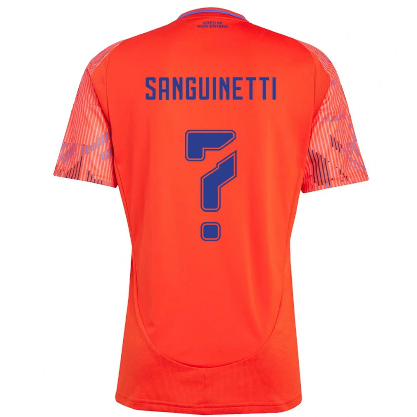 Danxen Femme Maillot Fernando Sanguinetti #0 Orange Rouge Tenues Extérieur 2025/26 T-Shirt