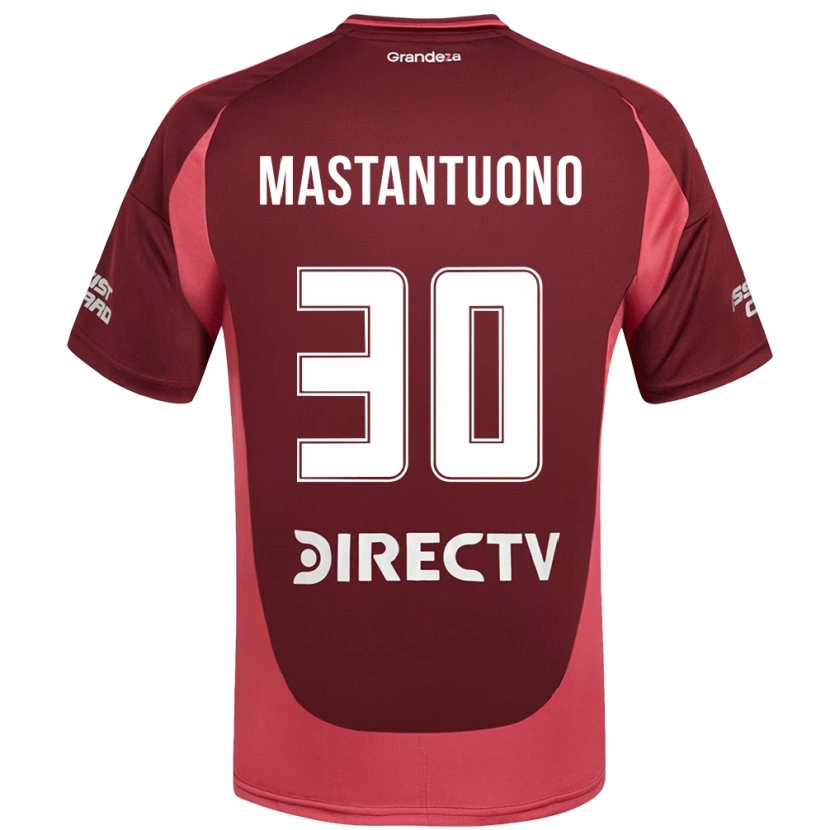 Danxen Femme Maillot Franco Mastantuono #30 Bordeaux Magenta Tenues Extérieur 2025/26 T-Shirt