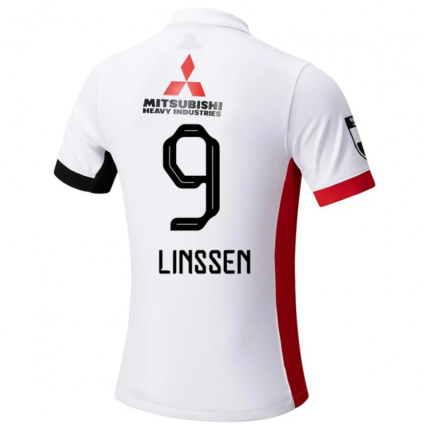 Danxen Femme Maillot Bryan Linssen #9 Blanc Noir Tenues Extérieur 2025/26 T-Shirt