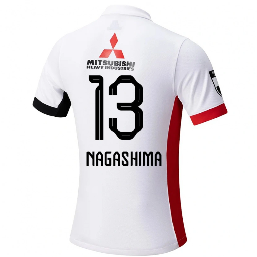 Danxen Femme Maillot Reina Nagashima #13 Rouge Blanc Tenues Extérieur 2025/26 T-Shirt