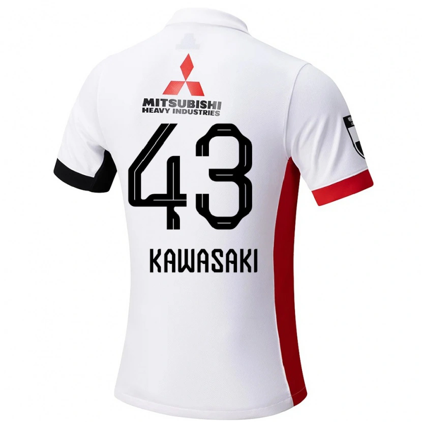 Danxen Femme Maillot Atsushi Kawasaki #43 Rouge Blanc Tenues Extérieur 2025/26 T-Shirt