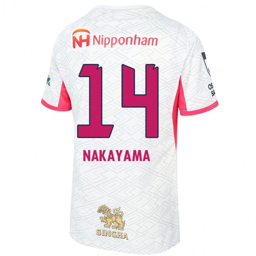 Danxen Femme Maillot Toshito Nakayama #14 Rose Sakura Blanc Tenues Extérieur 2025/26 T-Shirt