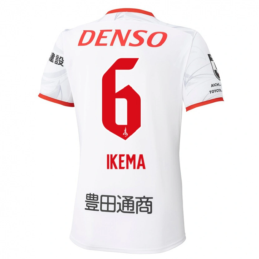 Danxen Femme Maillot Kano Ikema #6 Blanc Rouge Tenues Extérieur 2025/26 T-Shirt