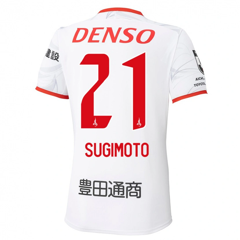Danxen Femme Maillot Daichi Sugimoto #21 Blanc Rouge Tenues Extérieur 2025/26 T-Shirt